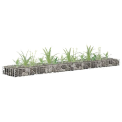 vidaXL Gabion Raised Bed Galvanised Steel Garden Gabion Basket Planter Pot
