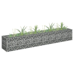 vidaXL Gabion Raised Bed Galvanised Steel 180x30x30cm Garden Fencing Planter