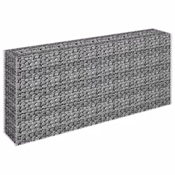vidaXL Gabion Raised Bed Basket Planter Outdoor Plant Pot Galvanised Steel - 180 x 30 x 90 cm - Additional view 2