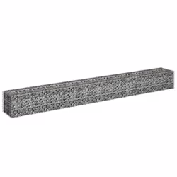 vidaXL Gabion Raised Bed Galvanised Steel 270x30x30cm Garden Fencing Patio