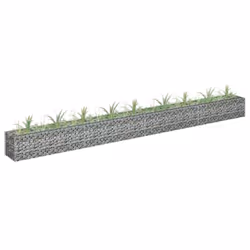 vidaXL Gabion Raised Bed Galvanised Steel 360x30cm Garden Gabion Basket Pot
