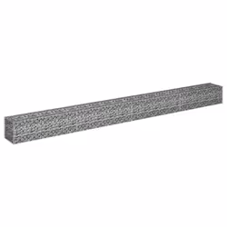 vidaXL Gabion Raised Bed Galvanised Steel 360x30cm Garden Gabion Basket Pot