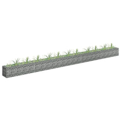 vidaXL Gabion Raised Bed Galvanised Steel 450x30cm Garden Gabion Basket Pot