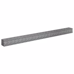vidaXL Gabion Raised Bed Galvanised Steel 450x30cm Garden Gabion Basket Pot