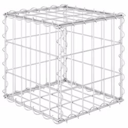 vidaXL Cube Gabion Raised Bed Steel Wire 30cm Outdoor Pot Garden Raised Bed
