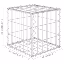 vidaXL Cube Gabion Raised Bed Steel Wire 30cm Outdoor Pot Garden Raised Bed