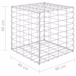 vidaXL Cube Gabion Raised Bed Steel Wire 40cm Outdoor Pot Garden Raised Bed - Additional view 4