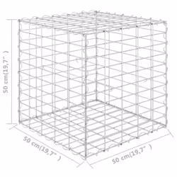 vidaXL Cube Gabion Raised Bed Steel Wire 50cm Outdoor Pot Garden Raised Bed
