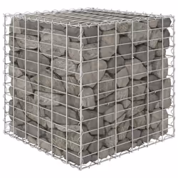 vidaXL Cube Gabion Raised Bed Steel Wire 60cm Outdoor Pot Garden Raised Bed