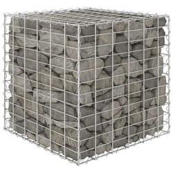 vidaXL Cube Gabion Raised Bed Steel Wire 60cm Outdoor Pot Garden Raised Bed