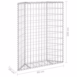 vidaXL Trapezium Gabion Raised Bed Galvanised Steel Gabion Basket Planter Pot - Additional view 6
