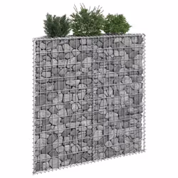 vidaXL Trapezium Gabion Raised Bed Galvanised Steel Gabion Basket Planter Pot