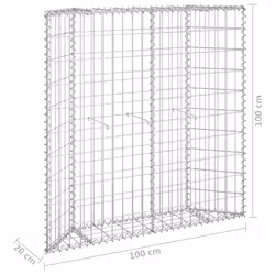 vidaXL Trapezium Gabion Raised Bed Galvanised Steel Gabion Basket Planter Pot - Additional view 6
