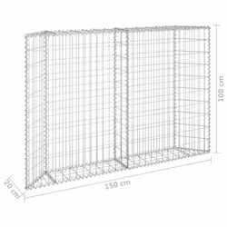 vidaXL Trapezium Gabion Raised Bed Galvanised Steel Gabion Basket Planter Pot - Additional view 6