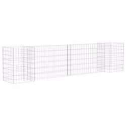 vidaXL H-Shaped Gabion Planter Steel Wire 260x40x60cm Gabion Basket Wall Pot