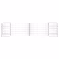 vidaXL H-Shaped Gabion Planter Steel Wire 260x40x60cm Gabion Basket Wall Pot