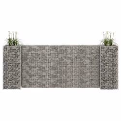vidaXL H-Shaped Gabion Planter Steel Wire 260x40x100cm Gardening Pot Planter