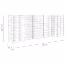 vidaXL H-Shaped Gabion Planter Steel Wire 260x40x100cm Gardening Pot Planter - Additional view 5