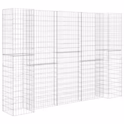 vidaXL H-Shaped Gabion Planter Steel Wire 260x40x180cm Gabion Basket Wall Pot - Additional view 3