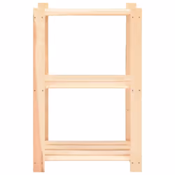 vidaXL Solid Pinewood 3-Tier Storage Rack 60x38x90cm 150kg Organiser Unit