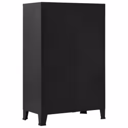 vidaXL Office Cabinet with Mesh Doors Steel 75x40x120cm Black Filing Cabinet - Additional view 2
