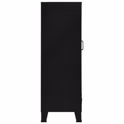vidaXL Office Cabinet with Mesh Doors Steel 75x40x120cm Black Filing Cabinet - Additional view 4