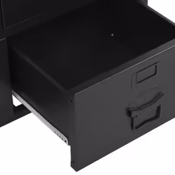vidaXL Office Cabinet with Mesh Doors Steel 75x40x120cm Black Filing Cabinet - Additional view 5