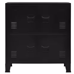 vidaXL Industrial Storage Chest Black 75x40x80 cm Steel Sideboard Cabinet