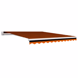 vidaXL Awning Top Sunshade Canvas Orange and Brown 350x250 cm Awning Canvas