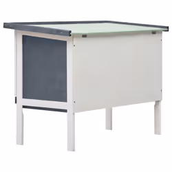 vidaXL Outdoor Rabbit Hutch 1 Layer Grey Wood Pet House Habitat Cage Carrier - Additional view 4