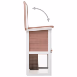 vidaXL Outdoor Rabbit Hutch 1 Door Brown Wood Pet House Habitat Cage Carrier