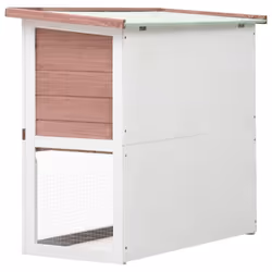 vidaXL Outdoor Rabbit Hutch 1 Door Brown Wood Pet House Habitat Cage Carrier - Additional view 4