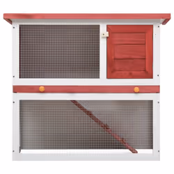 vidaXL Outdoor Rabbit Hutch 1 Door Red Wood Pet House Habitat Cage Carrier