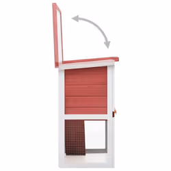 vidaXL Outdoor Rabbit Hutch 1 Door Red Wood Pet House Habitat Cage Carrier