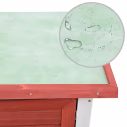 vidaXL Outdoor Rabbit Hutch 1 Door Red Wood Pet House Habitat Cage Carrier - Additional view 5