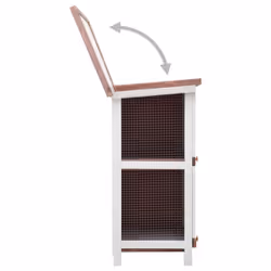 vidaXL Outdoor Rabbit Hutch 4 Doors Brown Wood Pet House Habitat Cage Carrier