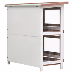 vidaXL Outdoor Rabbit Hutch 4 Doors Brown Wood Pet House Habitat Cage Carrier - Additional view 4