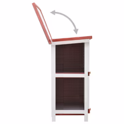 vidaXL Outdoor Rabbit Hutch 4 Doors Red Wood Pet House Habitat Cage Carrier - Additional view 3
