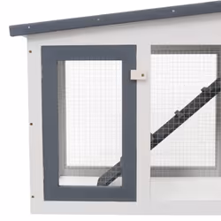vidaXL Outdoor Large Rabbit Hutch Grey and White Wood Outdoor Pet Shelter - Additional view 4