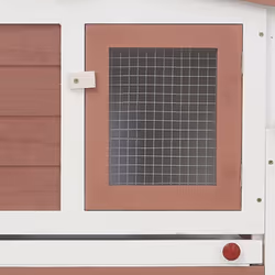vidaXL Outdoor Large Rabbit Hutch Brown and White Wood Small Animal Shelter - Additional view 5