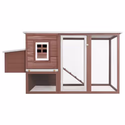 vidaXL Outdoor Chicken Cage Hen House with 1 Egg Cage Brown Wood Habitat Cage