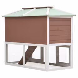 vidaXL Animal Rabbit Cage Double Floor Brown Wood Pet Habitat Hutch Carrier - Additional view 4