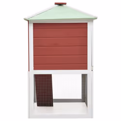 vidaXL Animal Rabbit Cage Double Floor Red Wood Pet Habitat Hutch Carrier