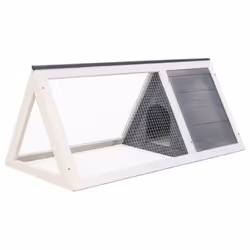vidaXL Animal Rabbit Cage Grey Wood Bunny Run Hutch Pet Habitat Shelter House