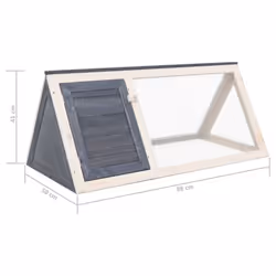 vidaXL Animal Rabbit Cage Grey Wood Bunny Run Hutch Pet Habitat Shelter House - Additional view 4
