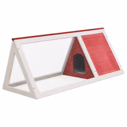 vidaXL Animal Rabbit Cage Red Wood Bunny Run Hutch Pet Habitat Shelter House