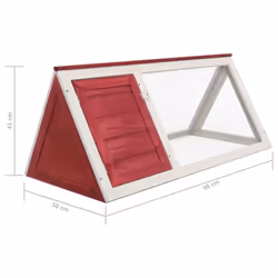 vidaXL Animal Rabbit Cage Red Wood Bunny Run Hutch Pet Habitat Shelter House - Additional view 4