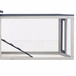 vidaXL Solid Pine & Fir Wood Rabbit Hutch Grey Outdoor Wooden Rabbit House - Additional view 5