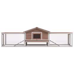 vidaXL Solid Pine & Fir Wood Rabbit Hutch Mocha Outdoor Wooden Rabbit House