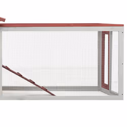 vidaXL Solid Pine & Fir Wood Rabbit Hutch Red Outdoor Wooden Rabbit House - Additional view 5